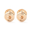 Rack Plating Flat Round Brass Hoop Earrings EJEW-S241-02G-1