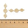 Brass Pave Clear Cubic Zirconia Connector Charms KK-F867-42G-3