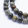 Natural Hawk's Eye Beads Strands G-L478-01-8mm-2