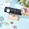 T-Shaped Bar PU Leather Bracelet Display Stands with Wooden Base AJEW-WH0471-127A-3