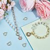 6Pcs Rack Plating Heart Brass Spring Gate Rings KK-SC0006-08-3