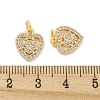 Brass Micro Pave Cubic Clear Zirconia Charms KK-Z044-23G-3