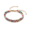 Adjustable 4mm Round Dyed Natural Imperial Jasper Braided Bead Bracelets for Women BJEW-JB10664-1
