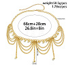 Alloy Twisted Chain Round Tassel Waist Chains for Women WG6FFC1-02-2