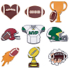 9Pcs 9 Styles Rugby Sports Series Enamel Lapel Pin Backs JEWB-SC0001-98-1