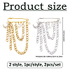 2Pcs 2 Styles Moon & Star Pendants Alloy Rhinestone Brooches JEWB-FH00035-2