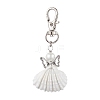 Angel Alloy & Wire Wrapped Natural Shell Pendant Decorations HJEW-JM02017-03-1