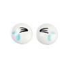 White and Black Flat Round Cartoon Resin Cabochons LS-CRES-Q009-01H-1