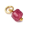 Natural Colorful Tourmaline Faceted Table Cut Cube Charms PALLOY-JF04482-01-3