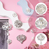 Biyun 10Pcs 10 Styles Flower & Heart & Teardrop Crystal Rhinestone Brooches Set JEWB-BY0001-04-4