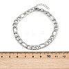 304 Stainless Steel Figaro Chain Bracelets for Women BJEW-G757-15P-5