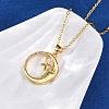 Brass Micro Pave Clear Cubic Zirconia Pendant Necklaces NJEW-S438-05B-G-3