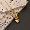 Elegant Brass Heart Pendant Necklaces for Women RB7498-3
