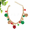 Christmas Alloy Rolo Chain Charm Bracelets WGBF40A-02-1