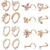 16Pcs 16 Styles 316L Surgical Stainless Steel Rhinestone Nose Studs & Rings WGD5AA5-03-2