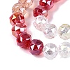 Electroplate Transparent Glass Beads Strands EGLA-Q135-8MM-C10-4