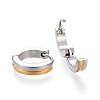Two Tone 304 Stainless Steel Huggie Hoop Earrings EJEW-L252-038-2