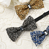 1Pc Polyester with Rhinestone Bow Ties for Bridegroom AJEW-SP0003-32A-5