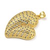 Rack Plating Brass Micro Pave Cubic Zirconia Pendants KK-I718-19C-G-2