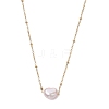 Natural Cultured Freshwater Pearl Potato Pendant 304 Stainless Steel Satellite Chain Necklaces for Women NJEW-JN05770-4