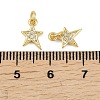 Brass Micro Pave Clear Cubic Zirconia Charms X-KK-D218-23G-02-3