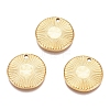 Textured Flat Round 304 Stainless Steel Pendants X-STAS-G218-06G-1
