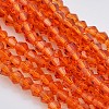 Faceted Bicone Glass Beads Strands X-EGLA-P017-4mm-06-1