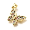 Rack Plating Brass Micro Pave Cubic Zirconia Enamel Pendants KK-L226-031G-02-2