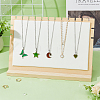 PU Leather Necklace Display Stands with Wooden Base NDIS-WH0011-04-4