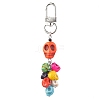 Halloween Skull Dyed Synthetic Turquoise Pendant Decorations HJEW-TA00170-4