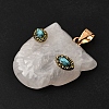 Natural Quartz Crystal & Synthetic Turquoise Pendants G-Z090-02G-01-3