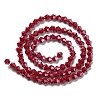 Opaque Solid Color Electroplate Glass Beads Strands EGLA-A039-P4mm-A01-2