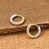 201 Stainless Steel Two Tone Hoop Earrings EJEW-Q002-01G-01-2