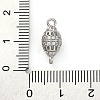 Brass Micro Pave Clear Cubic Zirconia Hollow Oval Connector Charms KK-A230-05A-P-3