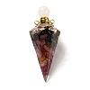 Natural Tourmaline Perfume Bottle Pendants G-H285-01G-07-1