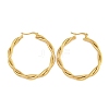 304 Stainless Steel Twist Ring Hoop Earrings for Women EJEW-U022-14G-1