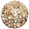 50Pcs Cartoon Hedgehog PVC Self-Adhesive Stickers PW-WG9E219-01-2