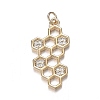 Brass Micro Clear Cubic Zirconia Pendants ZIRC-F120-073G-1