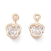 Alloy Clear Cubic Zirconia Charms ZIRC-A022-11G-1