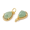 Natural Green Aventurine Teardrop Charms G-A034-01G-01-3