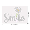 Word Smile & Daisy Pattern Glass Hotfix Rhinestone DIY-WH0303-103-2