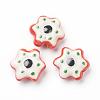 Handmade Porcelain Flower Beads Strands PORC-G006-16B-4