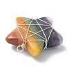 7 Chakra Gemstone Copper Wire Wrapped Pendants PALLOY-TA00050-02-3