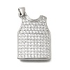 Brass Micro Pave Clear Cubic Zirconia Pendants CU-CBA108A-10P-1