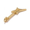 Rack Plating Brass Clear Cubic Zirconia Pendants KK-M229-44G-3