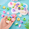 40Pcs 5 Styles UV Plating Opaque Acrylic European Beads OACR-TA0004-91-6