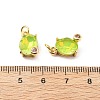 Oval Brass Micro Pave Cubic Zirconia Pendants KK-L237-020G-01-3