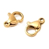 Ion Plating(IP) 304 Stainless Steel Lobster Claw Clasps X-STAS-AB10-G-01-2