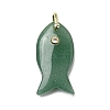 Natural Green Aventurine Pendants KK-D021-05C-G-1