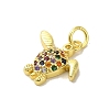 Real 18K Gold Plated Brass Pave Colorful Cubic Zirconia Pendants KK-M283-07E-02-2